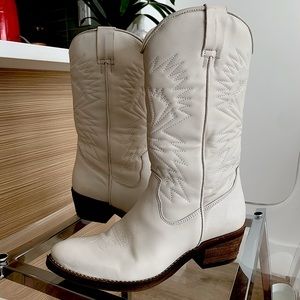 COPY - Steve Madden Hayward White Leather Western Cowboy Boot - 7